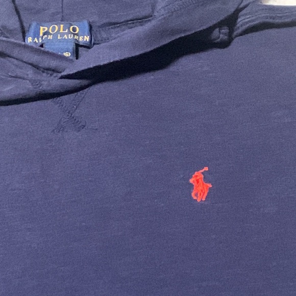 Ralph Lauren Polo Boys Navy Hoodie Tee, EUC, Size Large (14-16) - Picture 3 of 9